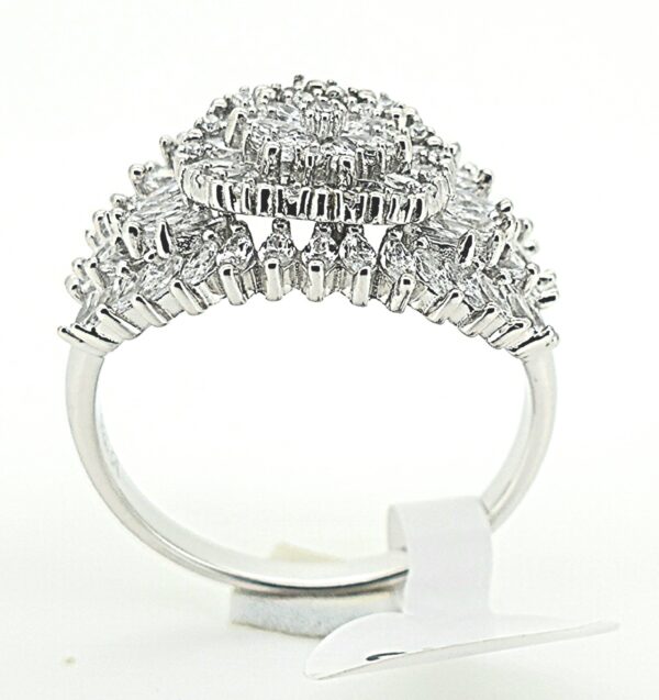 Plated 925 Sterling Silver Ring Dimond Design